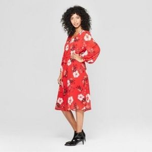 A New Day Red Floral Dress | Small | NWT